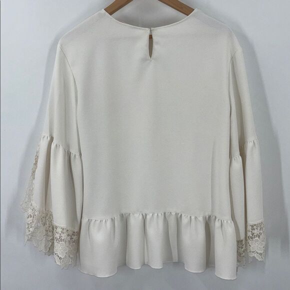 See By Chloe Top With Wide Lace Sleeves Size 36 - Picture 7 of 15